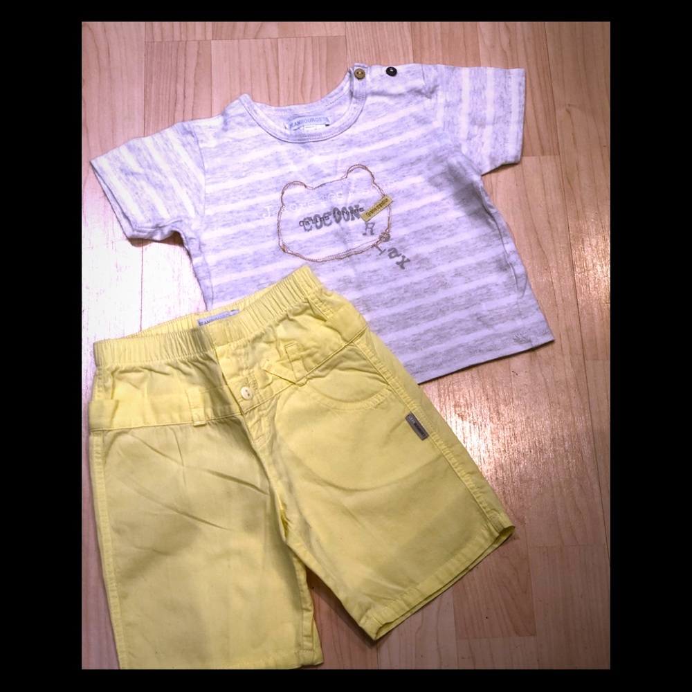 Infant Boutique Jean Bourget Short Set Size 12 mos